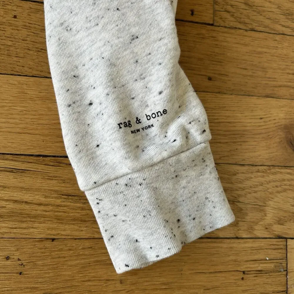 Rag & Bone Speckled Full Zip Track Jacket Sweatshirt Organic Cotton Small